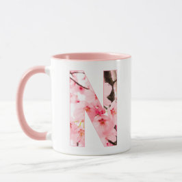 Blumeninitialen-Tasse mit N | Personalisierter Nam Tasse