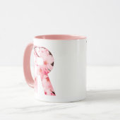 Blumeninitialen-Tasse | Personalisierter Name & Ei Tasse (Vorderseite Links)