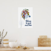Blumeninspiration mit Beeren Poster (Küche)