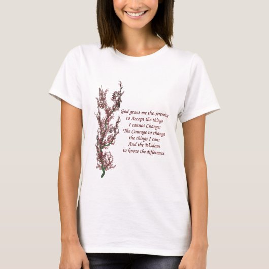BlumenInspirational Serenity-Gebet T-Shirt (Vorderseite)