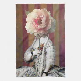 Blumenintrikum Rosa-Peony-Maske Geschirrtuch