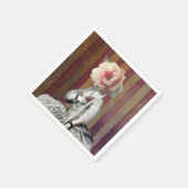 Blumenintrikum Rosa-Peony-Maske Serviette (Ecke)