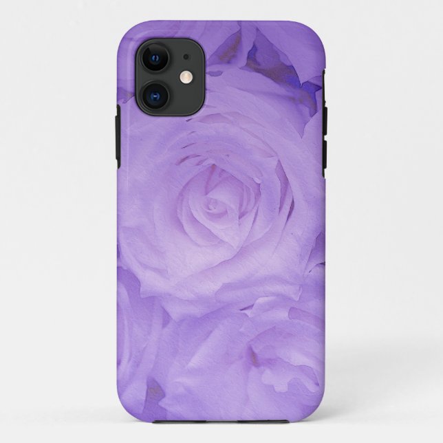 BlumeniPhone Gewohnheit-Fallkamerad lila Rosen Case-Mate iPhone Hülle (Rückseite)
