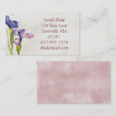 Blumeniris Aquarell-Visitenkarte Visitenkarte (Vorne/Hinten)