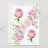 Blumenische Liebe im blühenden Rosa Brautparty Dankeskarte (Rückseite)