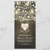 Blumenjar Gelbe Hochzeitsfeier Programm (Vorderseite)