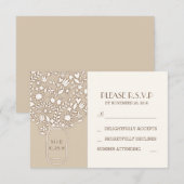 Blumenjar Hochzeit RSVP Karten (Vorne/Hinten)