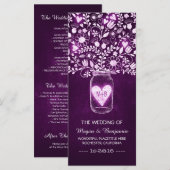Blumenjar lila Hochzeitsfeier Programm (Vorne/Hinten)