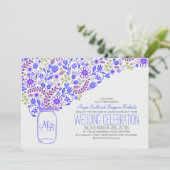 Blumenjar niedliche Blume Einladungen zur Hochzeit (Stehend Vorderseite)