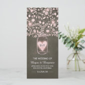 Blumenjar rosa elegante Hochzeitsprogramme Programm (Stehend Vorderseite)