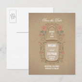 Blumenjar rustikal Save the Date Ankündigungspostkarte (Vorne/Hinten)