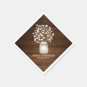 Blumenjar rustikale Hochzeit Serviette (Ecke)