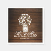 Blumenjar rustikale Hochzeit Serviette (Vorderseite)