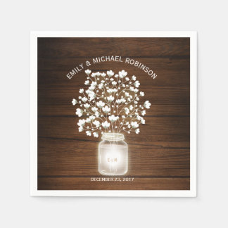 Blumenjar rustikale Hochzeit Serviette
