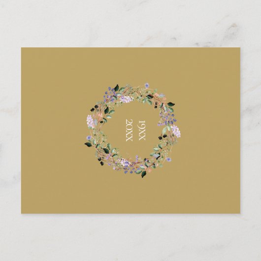 Blumenjubiläum 50. Hochzeit Save the Date Postkarte (Rückseite)