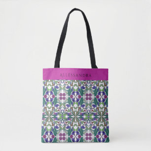 BlumenJugendstil Vintages Rosa, blau Tasche