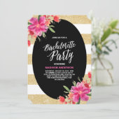 BlumenJunggeselinnen-Abschieds-Einladung des Einladung (Stehend Vorderseite)