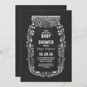 Blumenkachel mit Kacheln rustikale Babydusche Einladung (Vorne/Hinten)