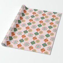 Blumenkachel-Wrap-Papier | Folk Garden Muster G