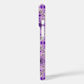 Blumenkacheln in violett- und wattenrosa Case-Mate iPhone hülle (Rückseite / Links)