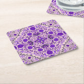 Blumenkacheln in violett- und wattenrosa rechteckiger pappuntersetzer (angewinkelt)