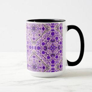 Blumenkacheln in violett- und wattenrosa tasse
