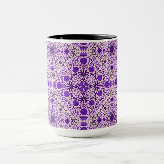 Blumenkacheln in violett- und wattenrosa tasse (Zentrum)