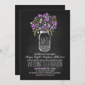 Blumenkachelplatte Einladungen zur Hochzeit (Vorne/Hinten)