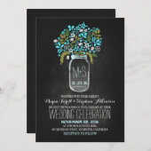 Blumenkachelplatte Einladungen zur Hochzeit (Vorne/Hinten)
