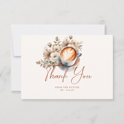 Blumenkaffee Brautparty Danke Karte (Vorderseite)