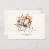 Blumenkaffee Brautparty Danke Karte (Vorne/Hinten)