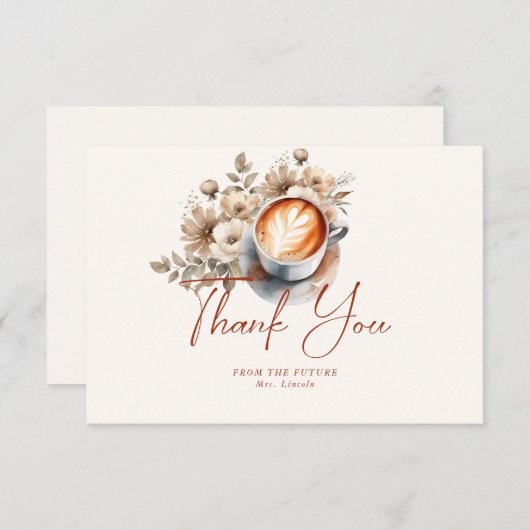 Blumenkaffee Brautparty Danke Karte (Vorne/Hinten)