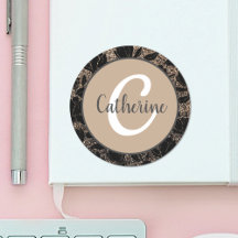 Blumenkaffee Eleganter Mit Monogramm Name