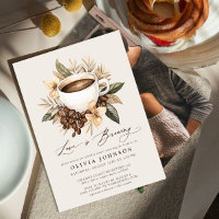 Blumenkaffee Liebe ist das Brechen Foto Brautparty