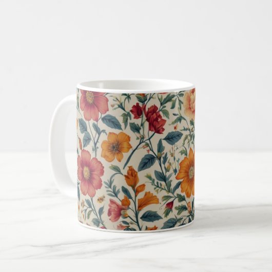 Blumenkaffee-Tasse Kaffeetasse (Vorderseite Links)