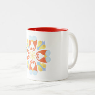 Blumenkaffee-Tasse Zweifarbige Tasse