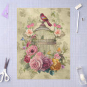 Blumenkäfig Gold Decoupage Seidenpapier (Basteln)