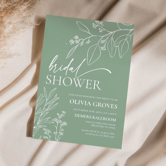 Blumenkäfig Grüne Brautdusche Einladung