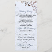 Blumenkäfig, Liebesvögel Hochzeitsprogramme Programm (Rückseite)