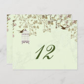 Blumenkäfig, Liebesvögel Tischnummern (Vorne/Hinten)