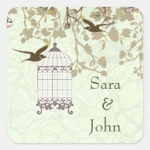 Blumenkäfig, Liebesvögel Umschlag Aufkleber