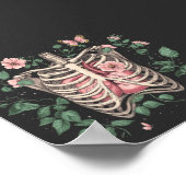 Blumenkäfig und Herz Botanische Illustration Poster (Ecke)