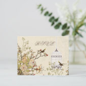 Blumenkäfig, Vögel UAWG Einladungspostkarte (Stehend Vorderseite)