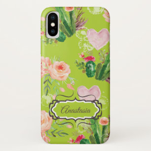 Blumenkakteen, Personalisierte Pastellfarben Case-Mate iPhone Hülle