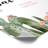 Blumenkaktus Aquarell Gefälligkeitszeichen Poster (Ecke)