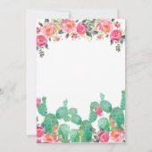 Blumenkaktus Bridal Dusche Einladung (Rückseite)