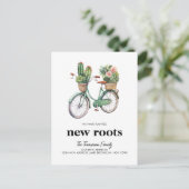 Blumenkaktus Cacti Fahrrad Neue Wurzeln Bewegung Ankündigungspostkarte (Stehend Vorderseite)