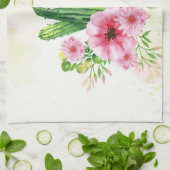 Blumenkaktus Geschirrtuch (Gefaltet)