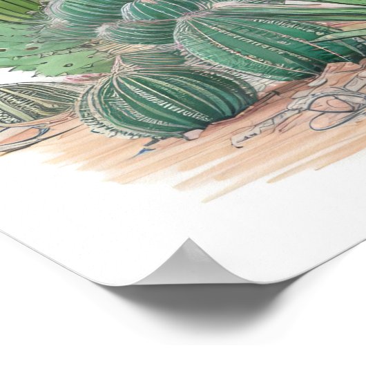 Blumenkaktus Poster (Ecke)