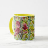 BLUMENKAKTUS, ROT PINK GELBE BLUMEN TASSE (Vorderseite Links)